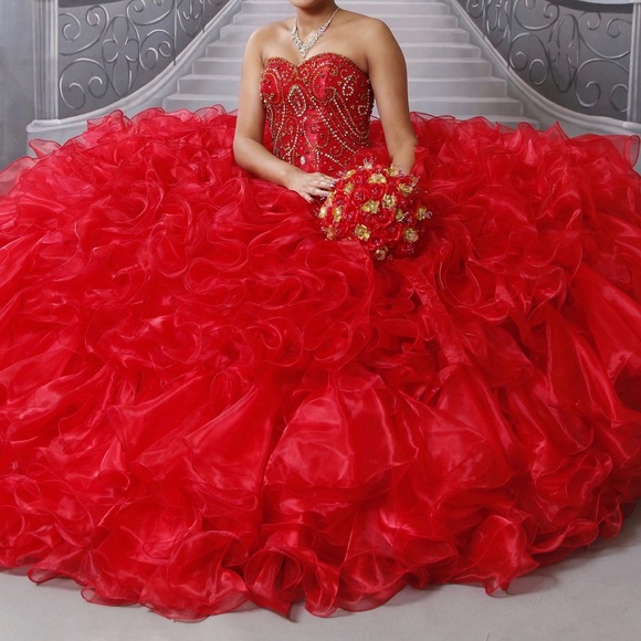 red xv dress